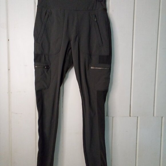Athleta Pants Women 4 Ankle Cropped Cargo Zip Pockets Active Green - Picture 2 of 15